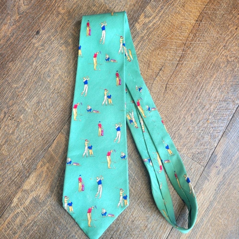 Polo Ralph Lauren Neck Tie Golf Themed - Picture 2 of 6
